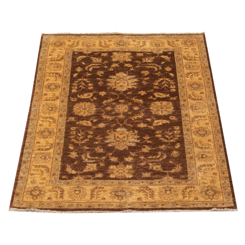 Tapis brun foncé Peshawar Oushak 3 pi 3 po x 5 pi 0 po