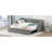 King Size Upholstered Daybed With Two Drawers, Gray-946830185-946830191