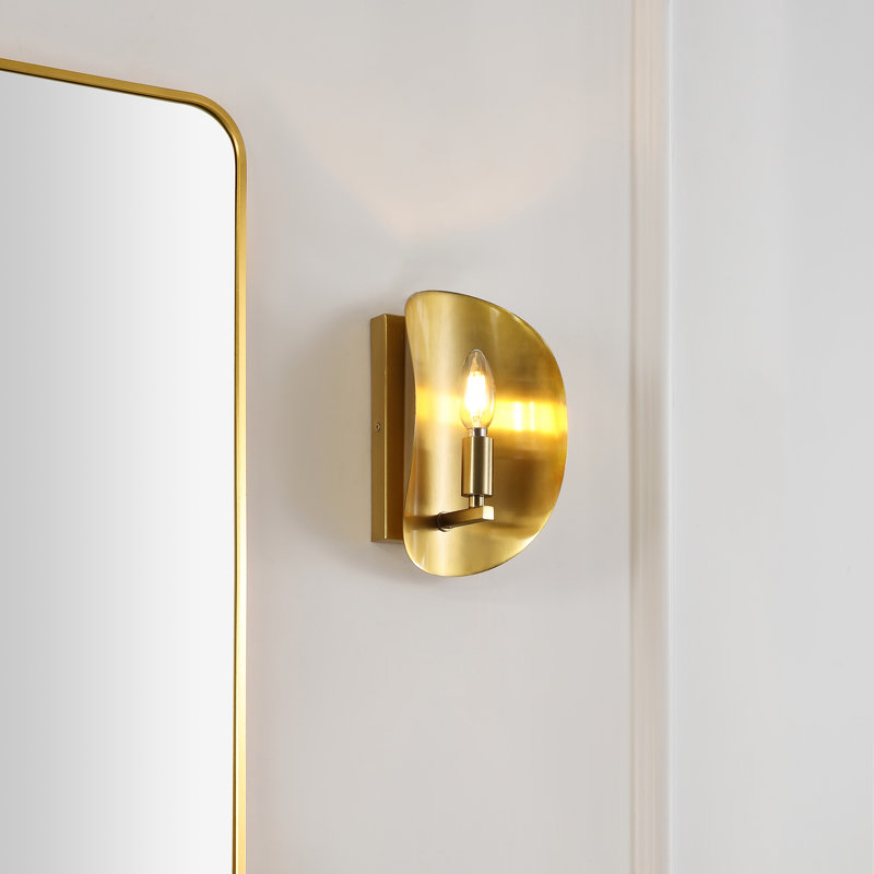 Glendive Iron Flush Mounted Sconce, Brass Gold