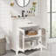 Ensemble de meuble-lavabo autoportant 31 po avec lavabo en céramique 31 po, armoire de rangement avec portes en verre trempé et tablette réglable-90373716