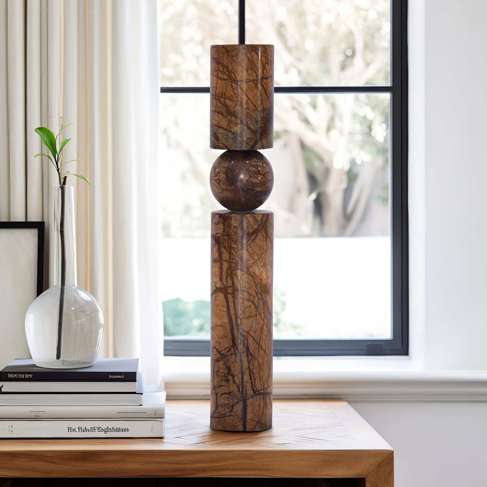 Celise Genuine Marble Sculpture, Brown