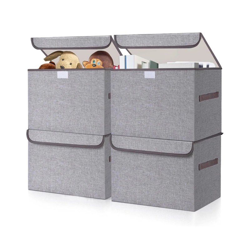 Ensemble de 4 boîtes de rangement pour jouets avec couvercle