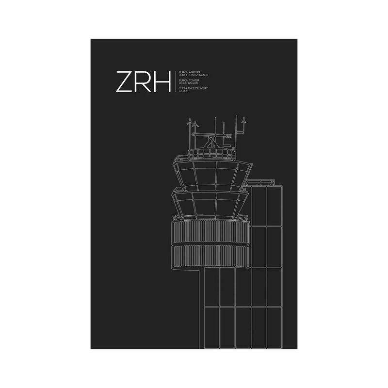 ZRH Tower, Zurich Airport by 08 Left - Wrapped Canvas Gallery-Wrapped Canvas Giclée, 152.5 cm H x 101.5 cm W