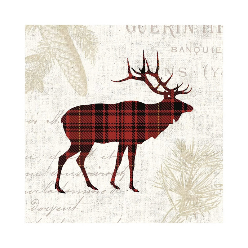 Plaid Lodge III by Wild Apple Portfolio - Wrapped Canvas Print, 93.98 cm H x 93.98 cm W x 1.91 cm D
