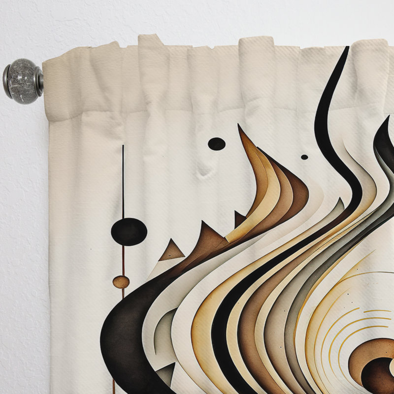 Barrone - brun et noir mouvement III - rideau moderne - velours obscurcissant - 1 panneau, L 52 po x L 95 po