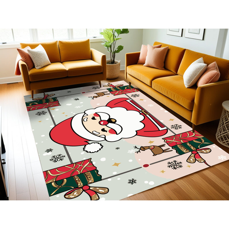 Tapis de Noël hiver lavable Ginza Six, Rectangulaire 2 pi x 3 pi
