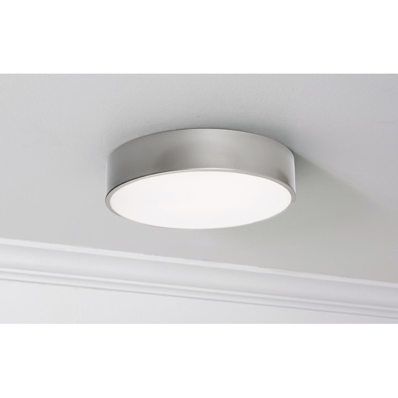 Plafonnier encastré à DEL Bailey, Nickel satiné, H 2,5 po x l 12 po x P 12 po