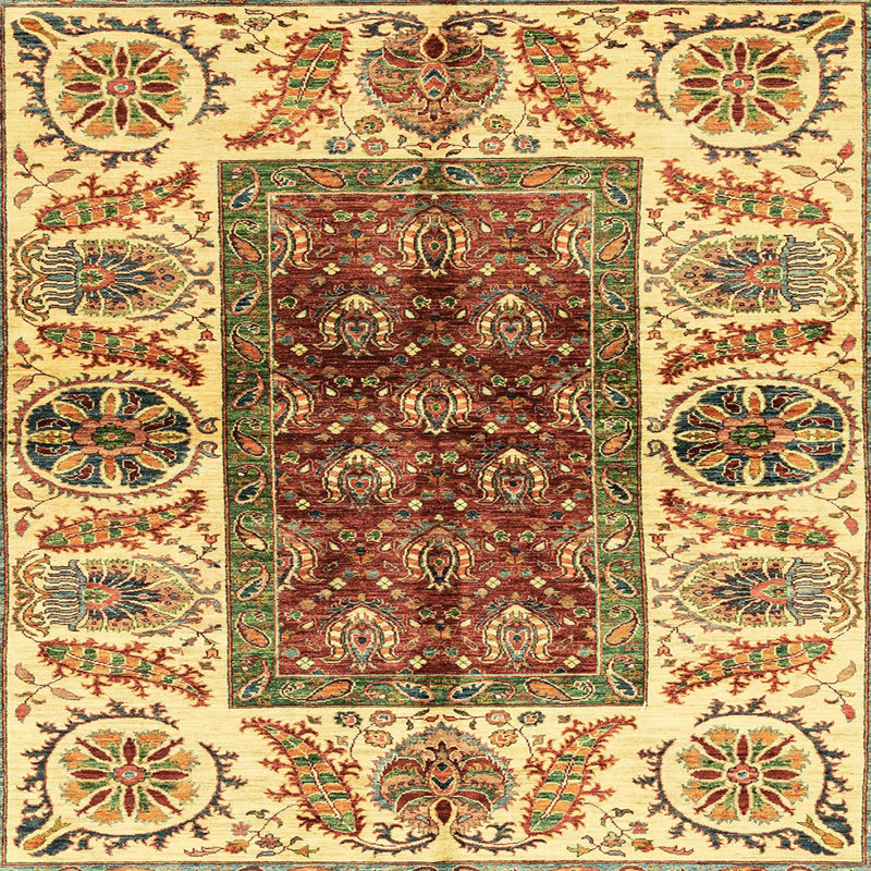 Abstract Indoor Rug, Square 6'