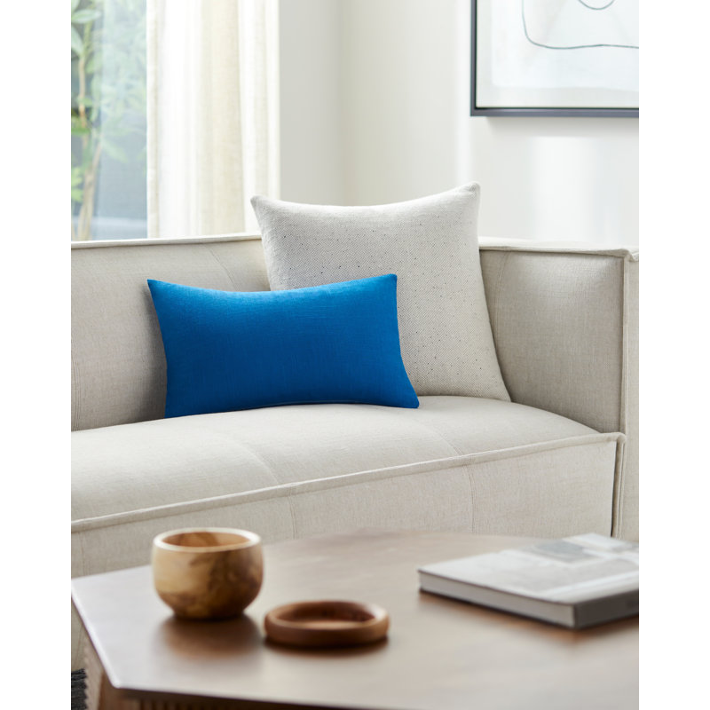Coussin rectangulaire 100% coton Laurette, Noir, Housse de coussin seulement - sans coussin