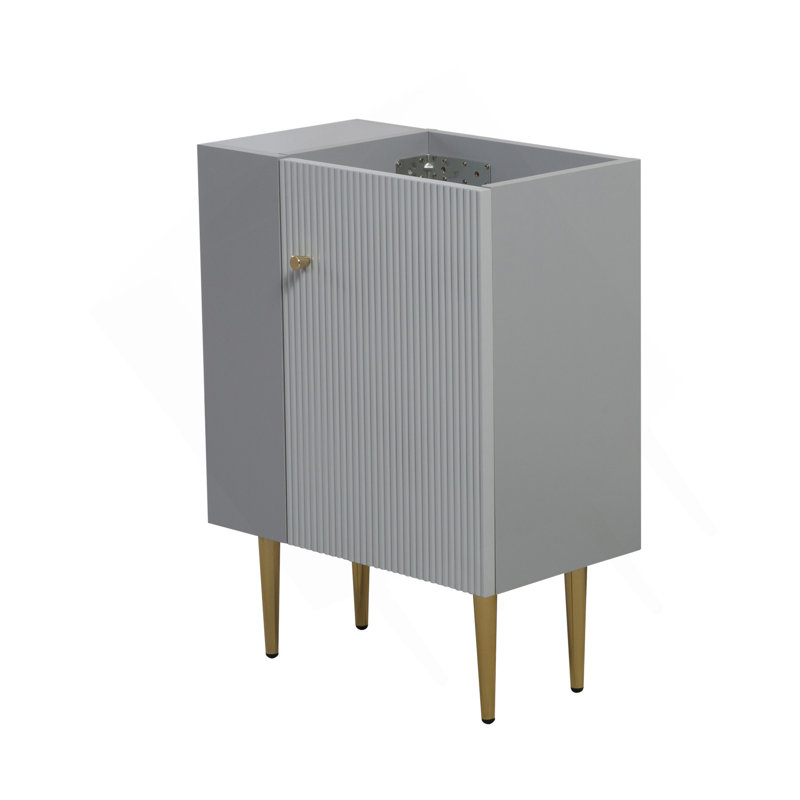 Base de meuble-lavabo 21,6 po seulement, tablette ouverte à gauche, gris mat, Grey