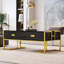 Table basse moderne moderne avec 4 tiroirs et base dorée-1098514620
