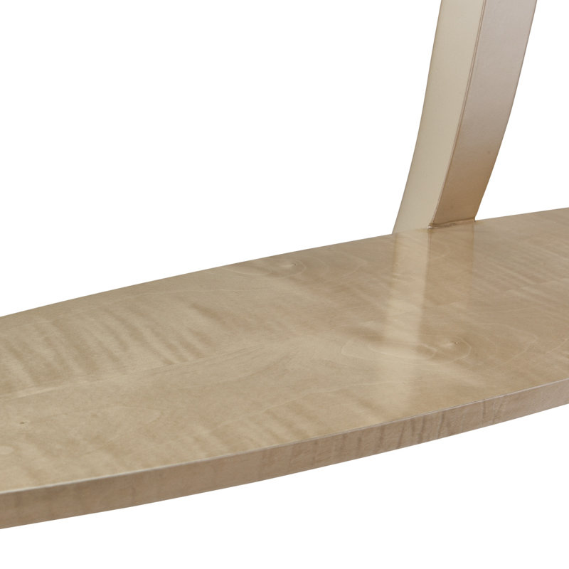 Chardonnay Maple Veneer Glass Top Console Table with Storage