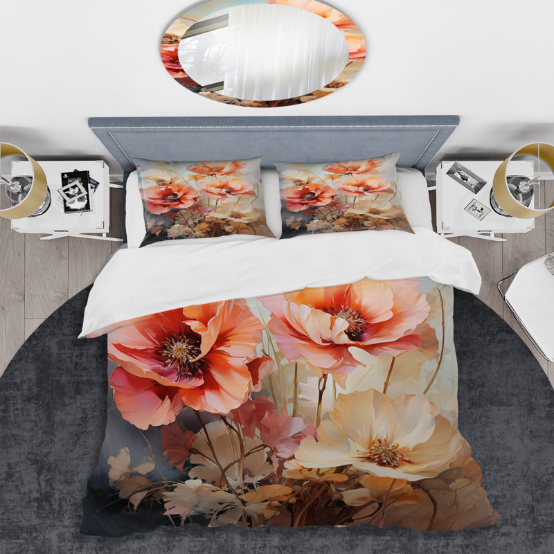 Ensemble de housse de couette Coral Poppies Romantic Impression III - Poppies