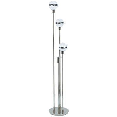 Jahlen 59 Inch Floor Lamp, Modern Accent Globe Glass Shade, Round Base, Nickel