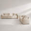 Ensemble de canapés de 2 canapés en chenille, ensemble de canapés 2 places + 3 places, mobilier de salon moderne, chenille café clair-852929064