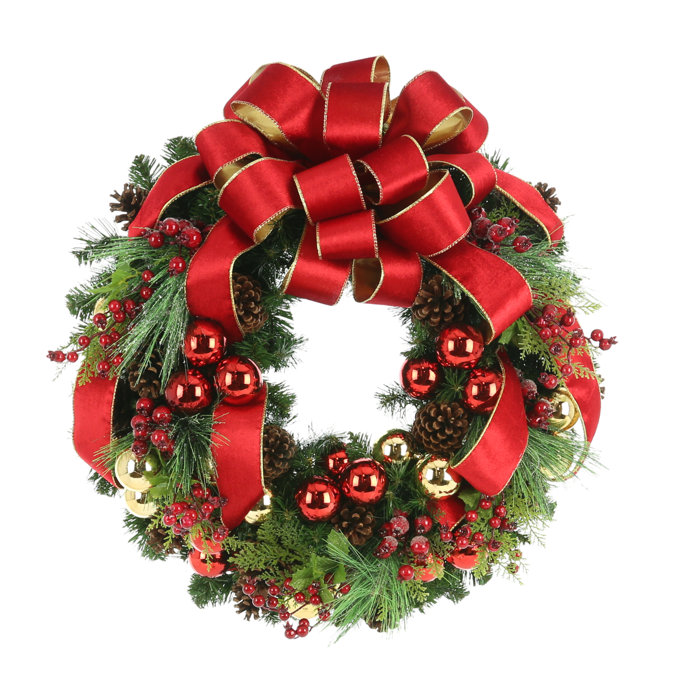 Creative Displays, Inc. Faux Evergreen 32'' Holiday Wreath & Reviews ...