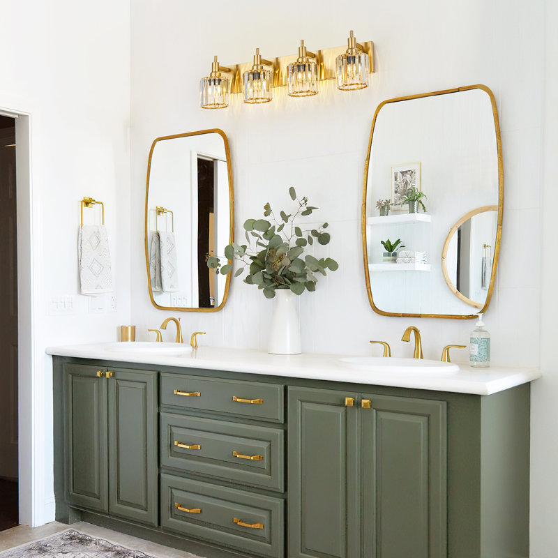 Dimmable Vanity Light, Gold, 4 Lights