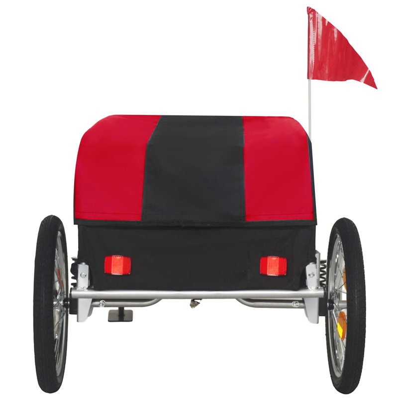 Remorque de chargement de vélo robuste avec housse imperméable amovible, Noir / Rouge