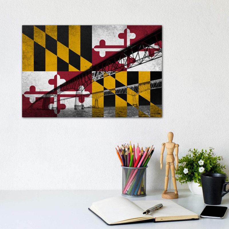 Maryland (Chesapeake Bay Bridge) - Wrapped Canvas Print, 20.32cm H x 30.48cm W x 1.91cm D