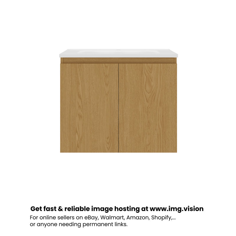 Sylvan 36" Single Wall-Mounted Floating Bathroom Vanity,Natural Walnut