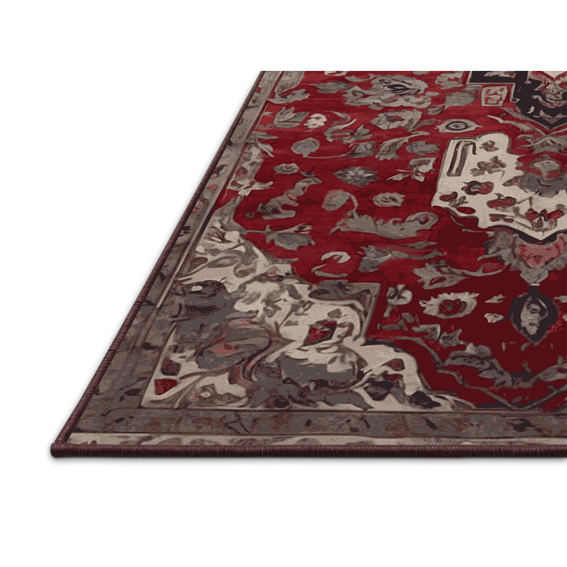 Tapis rouge soyeux et moelleux, Rectangle 5 pi x 7 pi