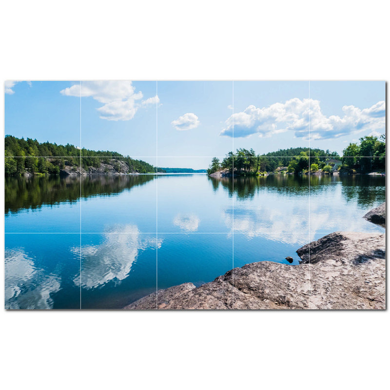 Murale en céramique satinée 8 "x 8" Lakes Photo