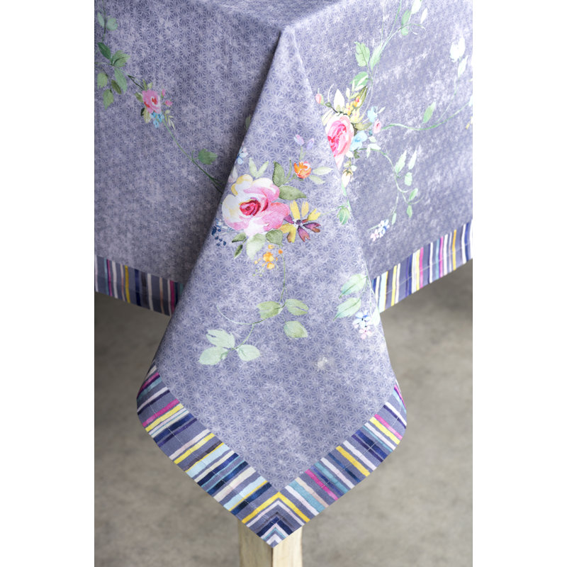 Maison d'Hermine Sweet Rose Lavender - Country Garden 100% Cotton Tablecloth - 54" x 54", 54" L x 54" W