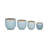 Set Of 4 5/6/7/8" Reactive Finish Planters, Blue