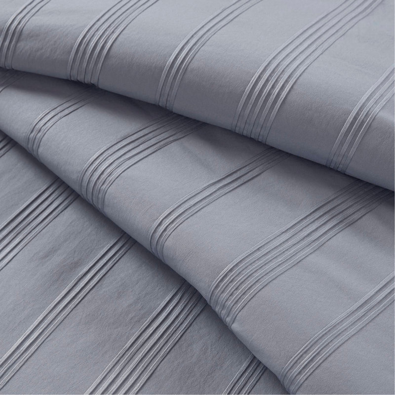 Ensemble de housse de couette 3 pièces, Housse de couette double et 2 taies décoratives s, Gris