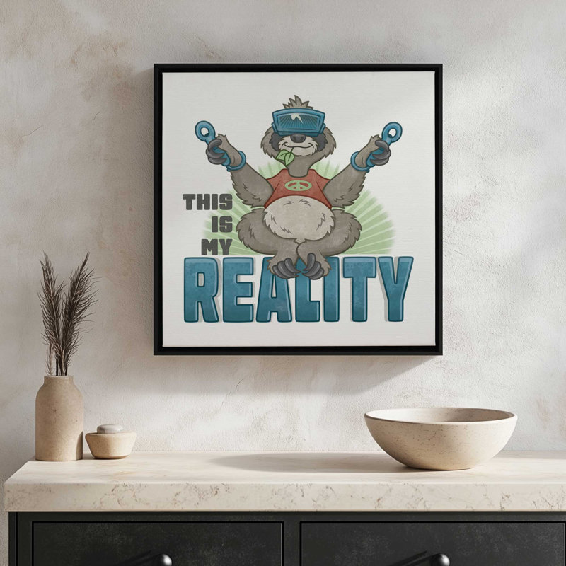 «My Reality» par Lauren Rader, reproduction d'art, Toile avec cadre, Noir, L 12 po x H 12 po