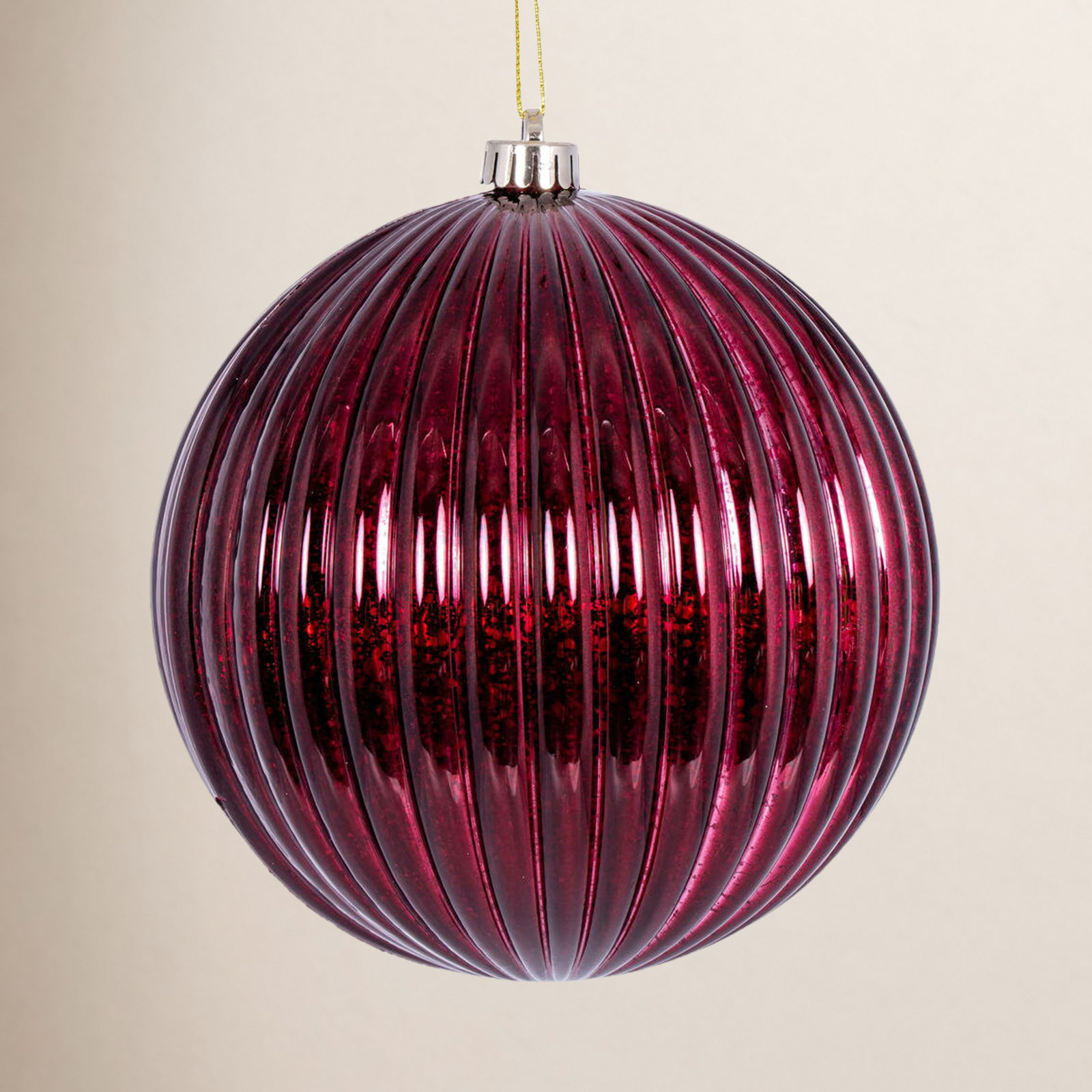 6'' Solid Ball Ornament, Burgundy