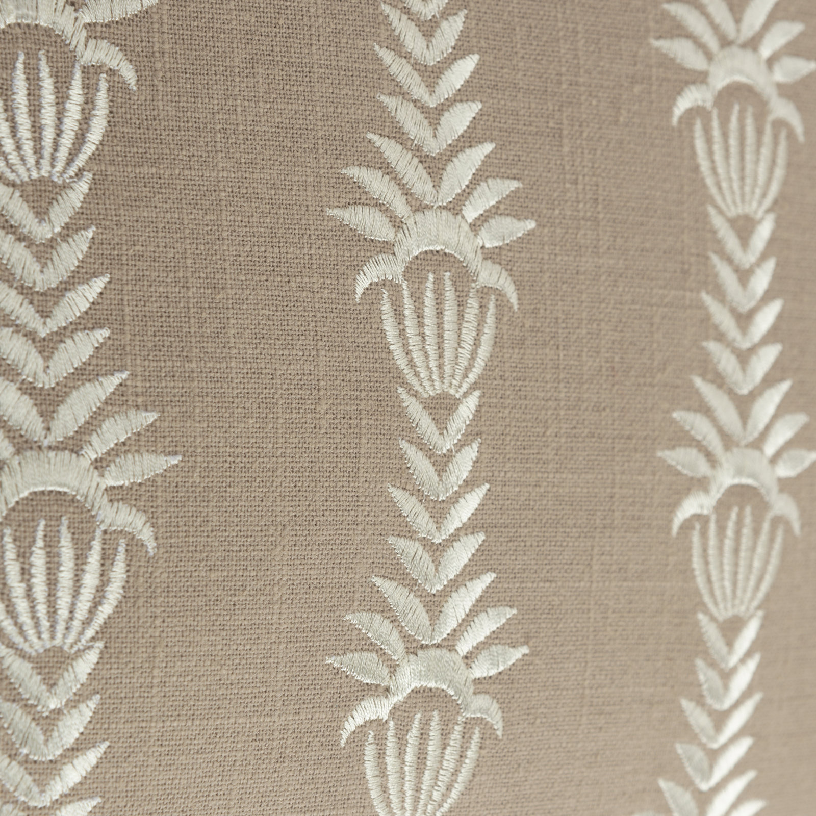 Tasha 20" x 20" Embroidered Throw Pillow, Taupe