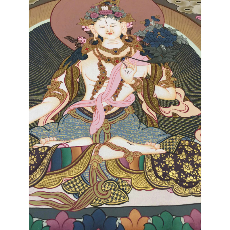 Déesse Tara blanche (Thangka sans brocart)