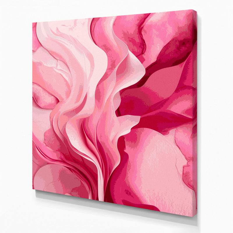 Aquarelle abstraite, art mural sur toile rose, H 8 po x l 8 po