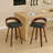 2 Pieces Bar Stools, Swivel Bar Stools With Low Back