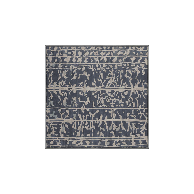 Machine Washable Gray Area Rug, Square 7'