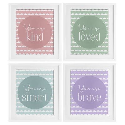 Empowering Confidence Statements 4pc Framed Print Under Glass Set, design by Christine Simpson Art