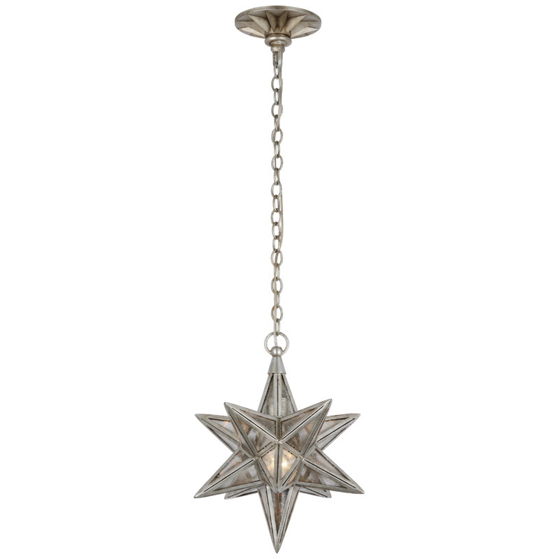 Moravian 1 - Light Pendant, Burnished Silver Leaf