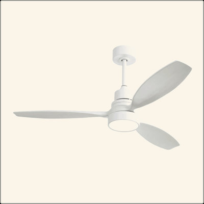 Ventilateur de plafond à pales en bois 52 lumières DEL 52 pouces avec ensemble d'éclairage et télécommande 6 vitesses