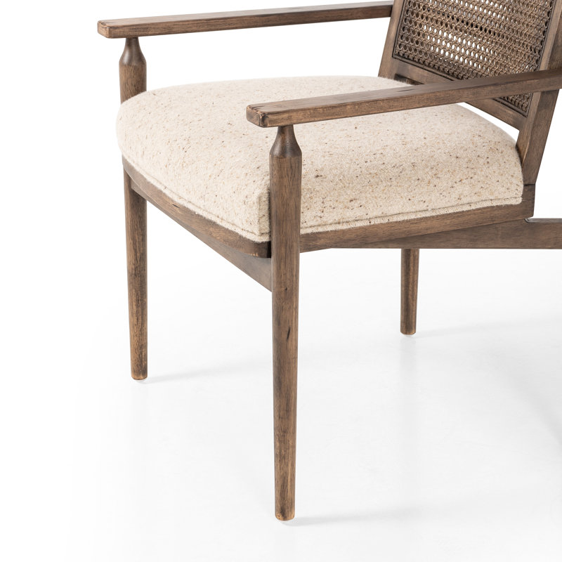 Xavier Upholstered Arm Chair, Beige Fabric
