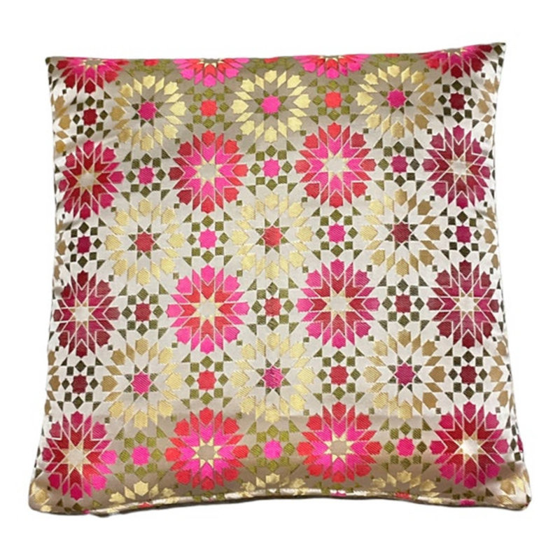 Pascoag Indoor / Outdoor Square Euro Pillow Cover, 45cm H x 45cm W x 3cm D, Floral, Pink/Gold