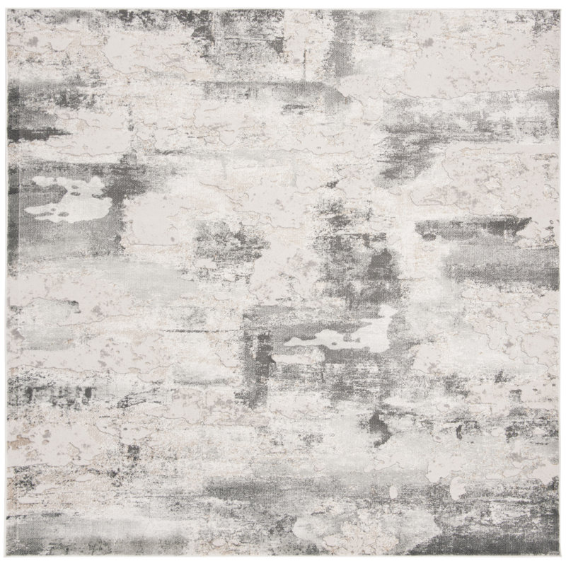 Ellar Vogue Performance Abstract Rug, Square 3'