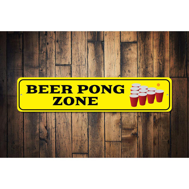 Plaque en aluminium Beer Pong, H 4 po x l 18 po x P 0,04 po