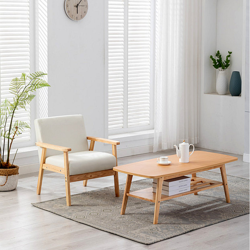 Fauteuil l 21,59 po Lenell, Lin beige, Naturel