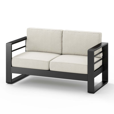 Maya Bay Outdoor Loveseat with Weather-Resistant Frame and Removable Cushion