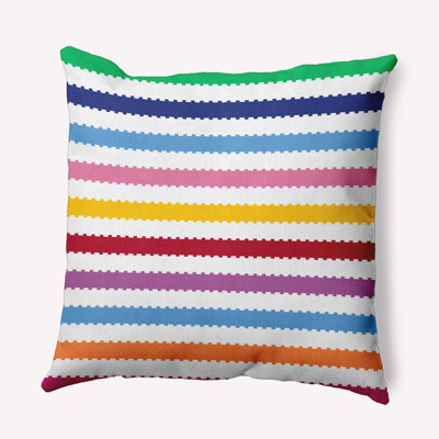 Striped Polyester Indoor/Outdoor Throw Pillow