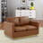 Berengarius Leather Loveseat with Gold Stainless Steel Base-224092894