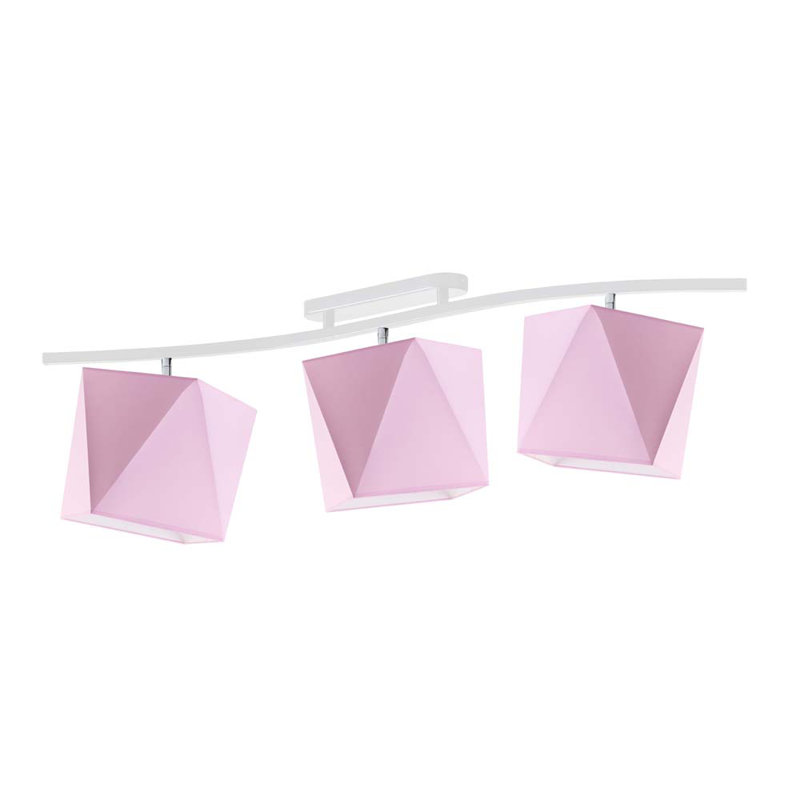 Dencil 97cm 3 -Light Track Kit, Light Pink, White