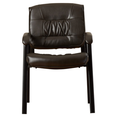 Haeger LeatherSoft Tufted and Padded Executive Side Reception Chair