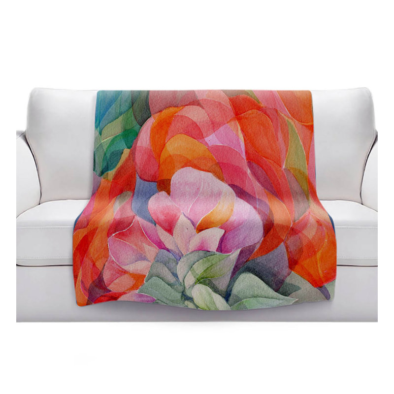 Couverture sherpa doux en fleur, l 68 po x L 80 po